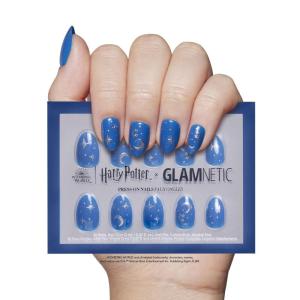 imageGlamnetic Press On Nails x Harry Potter  Rowena Ravenclaw  Short Oval Fake Nails with Velvet Gradient Tips ampamp Rose Gold Graphic Salon Quality Officially Licensed  15 Sizes  30 Nail Kit with GlueLuna Lovegood