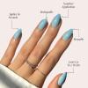 imageGlamnetic Press On Nails  Sugar Glazed  Medium Oval Fake Nails with a Sheer Nude Base Mini White Polka Dots ampamp Glazed Finish Salon Quality Everyday Nails  15 Sizes  30 Nail Kit with GlueSoft Blue