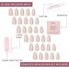 imageGlamnetic Press On Nails  Sugar Glazed  Medium Oval Fake Nails with a Sheer Nude Base Mini White Polka Dots ampamp Glazed Finish Salon Quality Everyday Nails  15 Sizes  30 Nail Kit with GlueFirst Dance