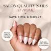 imageGlamnetic Press On Nails  Sugar Glazed  Medium Oval Fake Nails with a Sheer Nude Base Mini White Polka Dots ampamp Glazed Finish Salon Quality Everyday Nails  15 Sizes  30 Nail Kit with GlueLovey Dovey