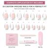 imageGlamnetic Press On Nails  Sugar Glazed  Medium Oval Fake Nails with a Sheer Nude Base Mini White Polka Dots ampamp Glazed Finish Salon Quality Everyday Nails  15 Sizes  30 Nail Kit with Glue3  Sweater Weather