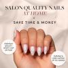 imageGlamnetic Press On Nails  Sugar Glazed  Medium Oval Fake Nails with a Sheer Nude Base Mini White Polka Dots ampamp Glazed Finish Salon Quality Everyday Nails  15 Sizes  30 Nail Kit with GlueSilent Night