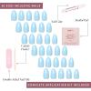 imageGlamnetic Press On Nails  Sugar Glazed  Medium Oval Fake Nails with a Sheer Nude Base Mini White Polka Dots ampamp Glazed Finish Salon Quality Everyday Nails  15 Sizes  30 Nail Kit with GlueSoft Blue