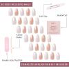 imageGlamnetic Press On Nails  Sugar Glazed  Medium Oval Fake Nails with a Sheer Nude Base Mini White Polka Dots ampamp Glazed Finish Salon Quality Everyday Nails  15 Sizes  30 Nail Kit with GlueLovey Dovey