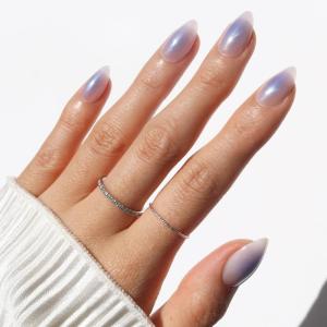 image:imageGlamnetic Press On Nails  Jam Drizzle  Short Almond Fake Nails in Deep Purple with HighShine Glazed Finish Salon Quality  15 Sizes  30 Nail Kit with GlueSky Berry