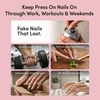 image:imageGlamnetic Press On Nails  Brown Short Almond Fake Nails with a Velvet Finish  Salon Quality  Summer Nails  Sicilian Sun 15 Sizes  30 Nail Kit with GlueWhale Waves