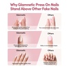 image:imageGlamnetic Press On Nails  Brown Short Almond Fake Nails with a Velvet Finish  Salon Quality  Summer Nails  Sicilian Sun 15 Sizes  30 Nail Kit with GlueAperitivo Hour