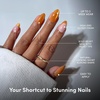 image:imageGlamnetic Press On Nails  Brown Short Almond Fake Nails with a Velvet Finish  Salon Quality  Summer Nails  Sicilian Sun 15 Sizes  30 Nail Kit with GlueOrange Pop