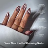 image:imageGlamnetic Press On Nails  Brown Short Almond Fake Nails with a Velvet Finish  Salon Quality  Summer Nails  Sicilian Sun 15 Sizes  30 Nail Kit with GlueEspresso Glow