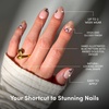image:imageGlamnetic Press On Nails  Brown Short Almond Fake Nails with a Velvet Finish  Salon Quality  Summer Nails  Sicilian Sun 15 Sizes  30 Nail Kit with GlueMyko Muse