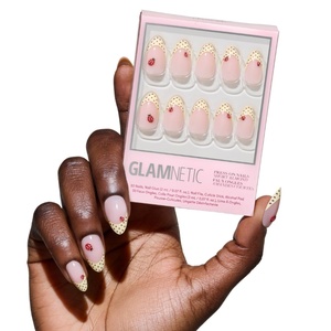 image:imageGlamnetic Press On Nails  Brown Short Almond Fake Nails with a Velvet Finish  Salon Quality  Summer Nails  Sicilian Sun 15 Sizes  30 Nail Kit with GlueLady Luck