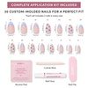 image:imageGlamnetic Press On Nails  Bluebelle  Short Almond Fake Nails with Pale Blue French Tips amp 3D Blueberry Accents on SemiSheer Base Glossy Finish Salon Quality  15 Sizes  30 Nail Kit with Glue1  Bluebelle