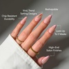 image:imageGlamnetic Press On Nails  Bluebelle  Short Almond Fake Nails with Pale Blue French Tips amp 3D Blueberry Accents on SemiSheer Base Glossy Finish Salon Quality  15 Sizes  30 Nail Kit with Glue5  Cherry Bow