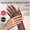 image:imageGlamnetic Press On Nails  Bluebelle  Short Almond Fake Nails with Pale Blue French Tips amp 3D Blueberry Accents on SemiSheer Base Glossy Finish Salon Quality  15 Sizes  30 Nail Kit with GlueCherry Mood