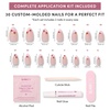 image:imageGlamnetic Press On Nails  Bluebelle  Short Almond Fake Nails with Pale Blue French Tips amp 3D Blueberry Accents on SemiSheer Base Glossy Finish Salon Quality  15 Sizes  30 Nail Kit with Glue8  Strawberry Bits