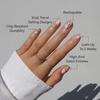 image:imageGlamnetic Press On Nails  Bluebelle  Short Almond Fake Nails with Pale Blue French Tips amp 3D Blueberry Accents on SemiSheer Base Glossy Finish Salon Quality  15 Sizes  30 Nail Kit with Glue2  Strawberry Matcha