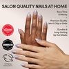 image:imageGlamnetic Press On Nails  Bluebelle  Short Almond Fake Nails with Pale Blue French Tips amp 3D Blueberry Accents on SemiSheer Base Glossy Finish Salon Quality  15 Sizes  30 Nail Kit with GlueSky Berry