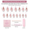 image:imageGlamnetic Press On Nails  Bluebelle  Short Almond Fake Nails with Pale Blue French Tips amp 3D Blueberry Accents on SemiSheer Base Glossy Finish Salon Quality  15 Sizes  30 Nail Kit with Glue5  Cherry Bow