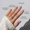 image:imageGlamnetic Press On Nails  Bluebelle  Short Almond Fake Nails with Pale Blue French Tips amp 3D Blueberry Accents on SemiSheer Base Glossy Finish Salon Quality  15 Sizes  30 Nail Kit with GlueSky Berry