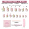 image:imageGlamnetic Press On Nails  Bluebelle  Short Almond Fake Nails with Pale Blue French Tips amp 3D Blueberry Accents on SemiSheer Base Glossy Finish Salon Quality  15 Sizes  30 Nail Kit with Glue2  Strawberry Matcha