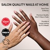 image:imageGlamnetic Press On Nails  Bluebelle  Short Almond Fake Nails with Pale Blue French Tips amp 3D Blueberry Accents on SemiSheer Base Glossy Finish Salon Quality  15 Sizes  30 Nail Kit with GlueJuicy Slice