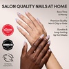 image:imageGlamnetic Press On Nails  Bluebelle  Short Almond Fake Nails with Pale Blue French Tips amp 3D Blueberry Accents on SemiSheer Base Glossy Finish Salon Quality  15 Sizes  30 Nail Kit with Glue1  Bluebelle