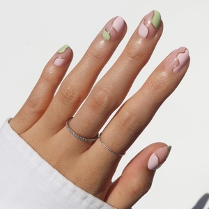 image:imageGlamnetic Press On Nails  Bluebelle  Short Almond Fake Nails with Pale Blue French Tips amp 3D Blueberry Accents on SemiSheer Base Glossy Finish Salon Quality  15 Sizes  30 Nail Kit with Glue2  Strawberry Matcha