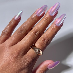 image:imageGlamnetic Press On Nails  Extra Short Fake Nails  Pearlescent Purple Velvet Press On Nails Salon Quality Kit with Glue  Oyster Baby  30 Nail Set in 12 Sizes2A  Oyster Pearl