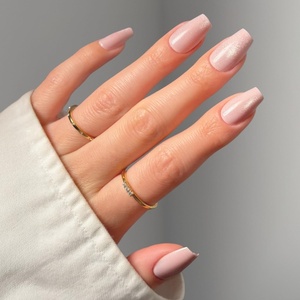 image:imageGlamnetic Press On Nails  Extra Short Fake Nails  Pearlescent Purple Velvet Press On Nails Salon Quality Kit with Glue  Oyster Baby  30 Nail Set in 12 Sizes3F  Pink Secret