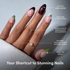 image:imageGlamnetic Press On Nails  Antipasto  Short Almond Fake Nails with Olives Tortoiseshell amp 3D Nail Art  Salon Quality Summer Nails  15 Sizes  30 Nail Kit with GlueAntipasto
