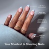 image:imageGlamnetic Press On Nails  Summer Fresco  Short Oval Fake Nails with Striped Blue French Tips amp Lemon Accents  Salon Quality Summer Nails  15 Sizes  30 Nail Kit with Glue