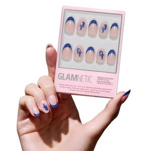 image:imageGlamnetic Press On Nails  Antipasto  Short Almond Fake Nails with Olives Tortoiseshell amp 3D Nail Art  Salon Quality Summer Nails  15 Sizes  30 Nail Kit with GlueWhale Waves