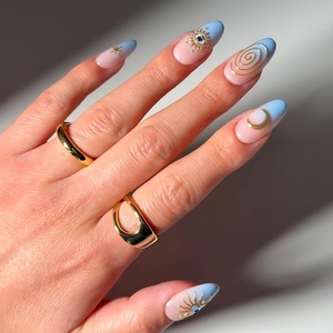image:imageGlamnetic Press On Nails  Antipasto  Short Almond Fake Nails with Olives Tortoiseshell amp 3D Nail Art  Salon Quality Summer Nails  15 Sizes  30 Nail Kit with GlueSpirited Sky