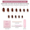 image:imageGlamnetic Press On Nails  Short Almond Fake Nails  Tortoiseshell Press On Nails Salon Quality Kit with Glue  Main Reference  30 Nail Set in 15 Sizes1B  Hidden Fortune