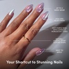image:imageGlamnetic Press On Nails  Short Almond Fake Nails  Tortoiseshell Press On Nails Salon Quality Kit with Glue  Main Reference  30 Nail Set in 15 Sizes4D  Iconic Oyster