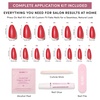 image:imageGlamnetic Press On Nails  Short Almond Fake Nails  Tortoiseshell Press On Nails Salon Quality Kit with Glue  Main Reference  30 Nail Set in 15 Sizes6A  ItGirl Red