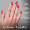 image:imageGlamnetic Press On Nails  Short Almond Fake Nails  Tortoiseshell Press On Nails Salon Quality Kit with Glue  Main Reference  30 Nail Set in 15 Sizes6B  Red Confidence