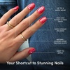 image:imageGlamnetic Press On Nails  Short Almond Fake Nails  Tortoiseshell Press On Nails Salon Quality Kit with Glue  Main Reference  30 Nail Set in 15 Sizes6C  Statement Red