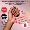 image:imageGlamnetic Press On Nails  Short Almond Fake Nails  Tortoiseshell Press On Nails Salon Quality Kit with Glue  Main Reference  30 Nail Set in 15 Sizes6D  Icon Red