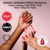 image:imageGlamnetic Press On Nails  Short Almond Fake Nails  Tortoiseshell Press On Nails Salon Quality Kit with Glue  Main Reference  30 Nail Set in 15 Sizes6G  Fearless Red