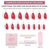 image:imageGlamnetic Press On Nails  Short Almond Fake Nails  Tortoiseshell Press On Nails Salon Quality Kit with Glue  Main Reference  30 Nail Set in 15 Sizes6G  Fearless Red