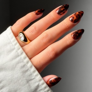image:imageGlamnetic Press On Nails  Short Almond Fake Nails  Tortoiseshell Press On Nails Salon Quality Kit with Glue  Main Reference  30 Nail Set in 15 Sizes1D  Main Reference