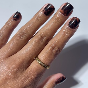 image:imageGlamnetic Press On Nails  Short Almond Fake Nails  Tortoiseshell Press On Nails Salon Quality Kit with Glue  Main Reference  30 Nail Set in 15 Sizes1E  Own It All
