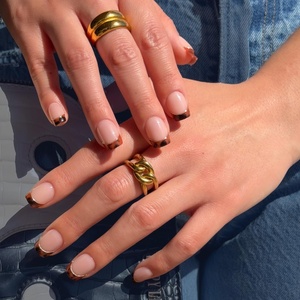 image:imageGlamnetic Press On Nails  Short Almond Fake Nails  Tortoiseshell Press On Nails Salon Quality Kit with Glue  Main Reference  30 Nail Set in 15 Sizes2C  The Trendsetter