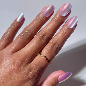image:imageGlamnetic Press On Nails  Short Almond Fake Nails  Tortoiseshell Press On Nails Salon Quality Kit with Glue  Main Reference  30 Nail Set in 15 Sizes4B  Oyster Glow
