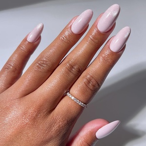 image:imageGlamnetic Press On Nails  Short Almond Fake Nails  Tortoiseshell Press On Nails Salon Quality Kit with Glue  Main Reference  30 Nail Set in 15 Sizes5A  Pink Darling