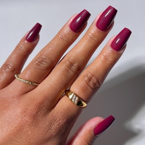 image:imageGlamnetic Press On Nails  Short Almond Fake Nails  Tortoiseshell Press On Nails Salon Quality Kit with Glue  Main Reference  30 Nail Set in 15 Sizes7F  Berry Fierce
