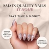 image:imageGlamnetic Black Lady Press On Nails  Short Almond Fake Nails  30 Pc Kit  Halloweenready Black press on nails for women Glitter glueon set Waterproof chipresistant up to 2 weeks wear