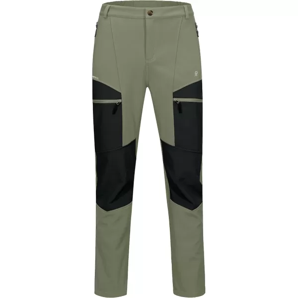 Little Donkey Andy Men's Fleece lined Hiking Ski Snow Pants, Winter Windproof Softshell Pants, Warm and Water Repellent