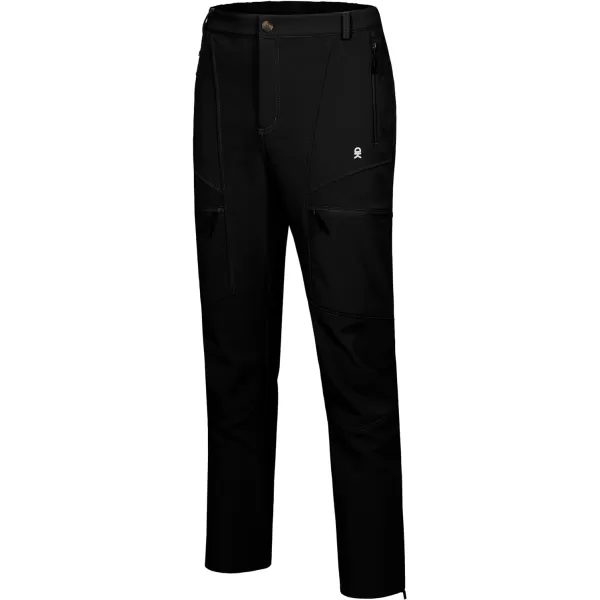 Little Donkey Andy Men's Fleece lined Hiking Ski Snow Pants, Winter Windproof Softshell Pants, Warm and Water Repellent